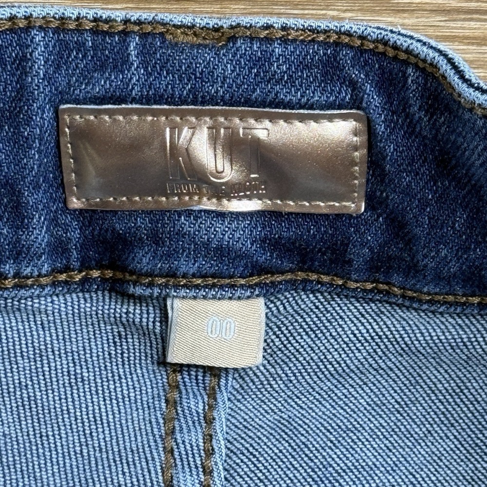 KUT From The Kloth Meg High Rise Wide Leg Crop Jeans Women's Size 00 Blue Modern - Picture 3 of 14